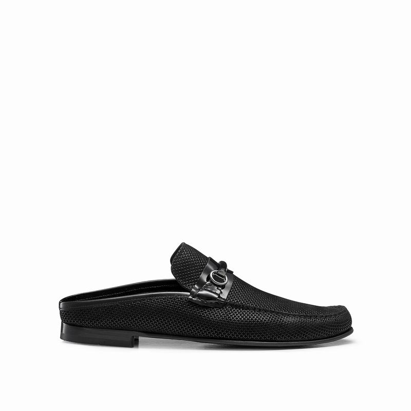 Russell & Bromley Mistified Mens Backless Loafers Black |VNS2714FR|